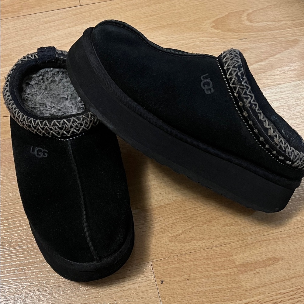 UGG Black Suede Slip-On Shoes